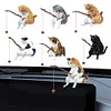 Fishing Cat Ornament Mini Cat Figurine Home Car Interior Decoration (7Pcs)