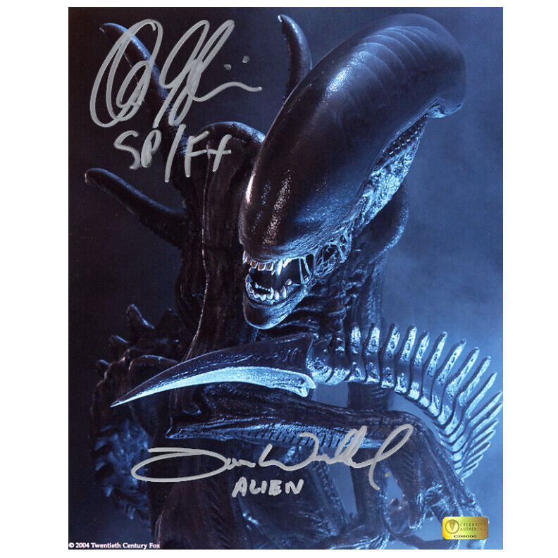 Alec Gillis Tom Woodruff Jr. Autographed AVP Alien vs Predator 8×10 Studio Photo Poster painting