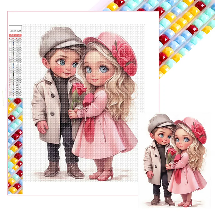 Full Square Diamond Painting - Valentine'S Day Couple 30*40CM