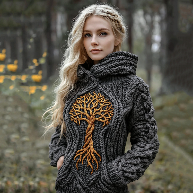 VChics Women's Viking Tree Of Life Celtic Hooded Sweater