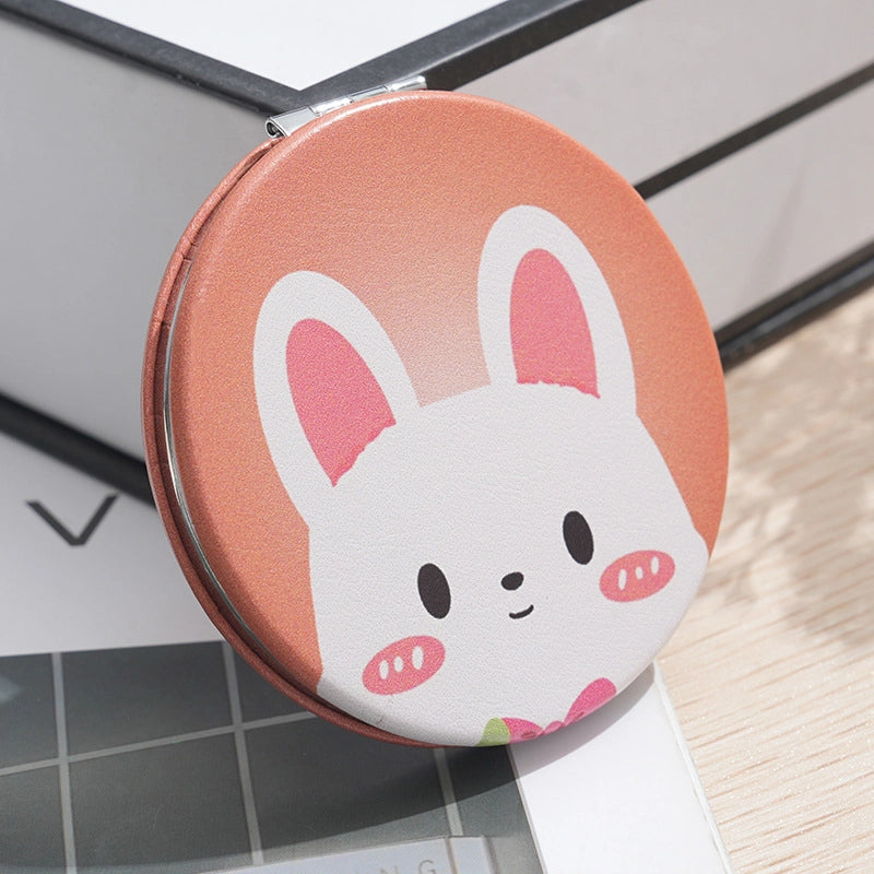 Cartoon Double-sided Portable Makeup Mirror Round Mini Mirror Bag Makeup Mirror Student Women Folding Small Mirror