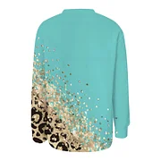 Women Casual Leopard Print Sweatshirt Crew Neck Long Sleeve Top Pullover Loose Trendy Clothes Autumn Winter 2025 Tops Hoodies