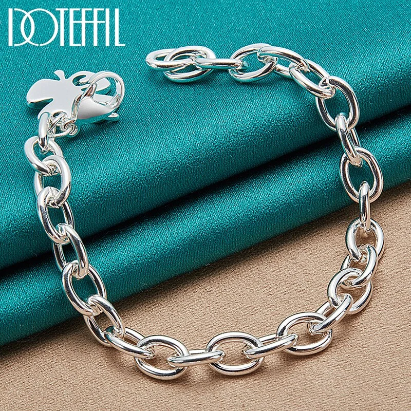 925 Sterling Silver Clover Leaves Lucky Number 5 Bracelet 20cm Chain For Women Jewelry