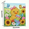 Easter Duck DIY Perlenmalerei Kunstsets mit Rahmen 25x25 cm Perlengem&auml;lde Bildkunst Basteln f&uuml;r Erwachsene Anf&auml;nger Wanddekoration f&uuml;r Zuhause