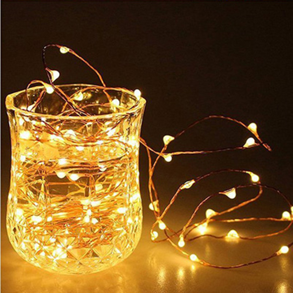 

1m 10LEDs Copper Wire String Light Christmas Tree Fairy Automatic Light, Warm white flash, 501 Original