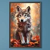 Diamond Painting-DIY Full Round Drill Wolf in Maple Leaf(40*60CM）