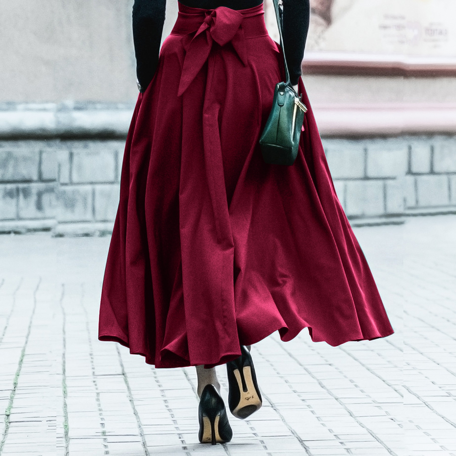 Bowknot Tied Fashion Swing Skirt wearshes
