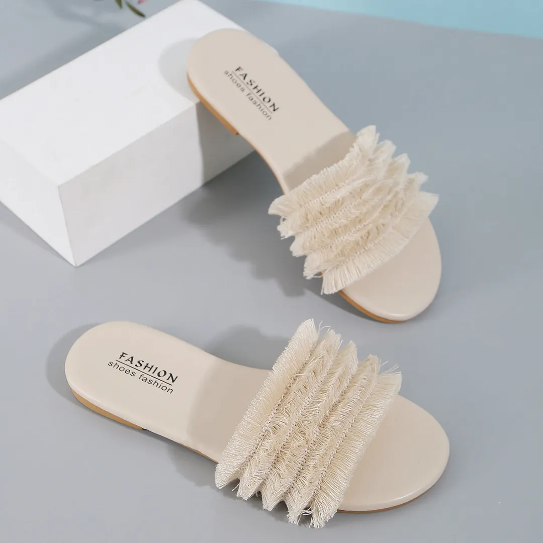 Women Tassel Bohemian Vacation Beach Slippers
