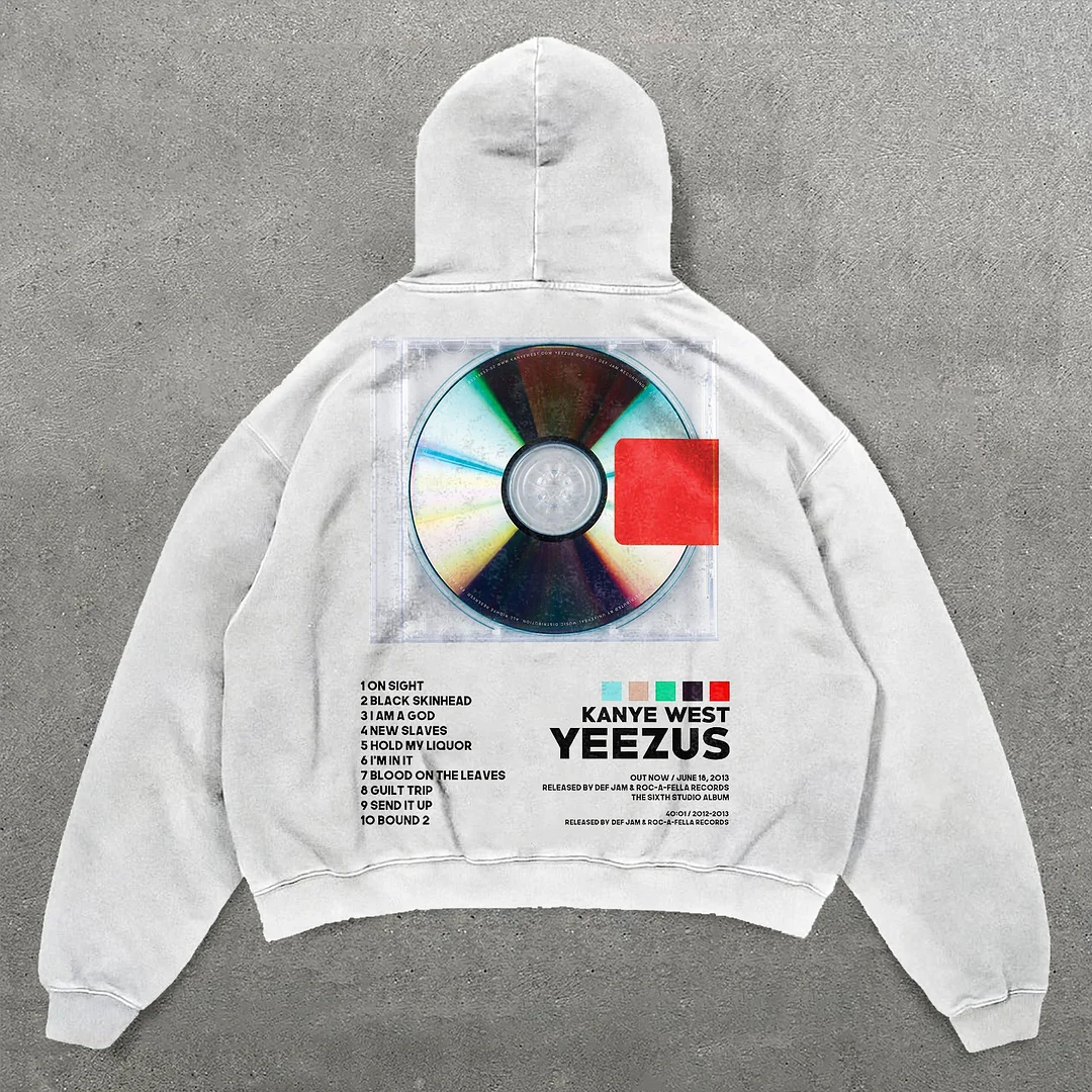 Casual Kanye West Yeezus Print Long Sleeve Hoodies