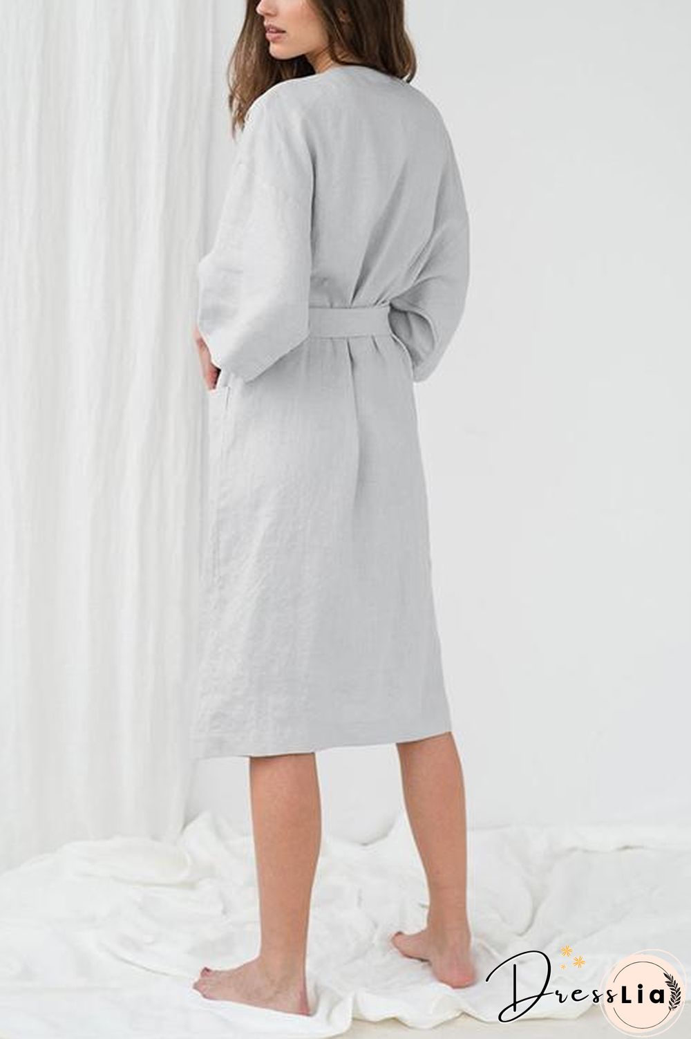 Roomy Linen Kimono With Belt
