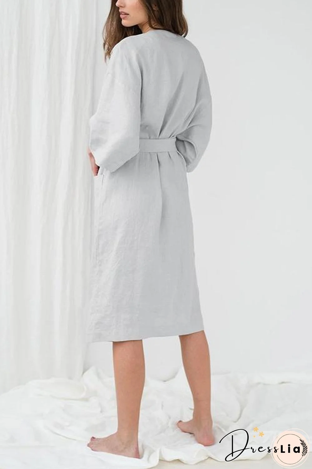 Roomy Linen Kimono With Belt