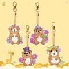 4Pcs Diamond Painting Double Sided Groundhog Keychain Pendant for Beginners