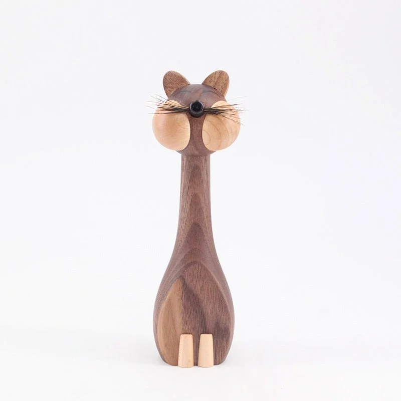Nordic home furnishings solid wood high quality mouse and cat ins toy study decoration Zodiac gift