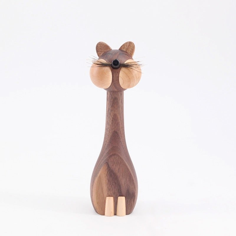 Nordic home furnishings solid wood high quality mouse and cat ins toy study decoration Zodiac gift