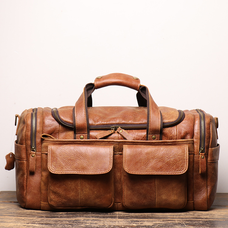 Large 32 inch duffel bags for men holdall leather travel bag overnight gym sports weekend bag