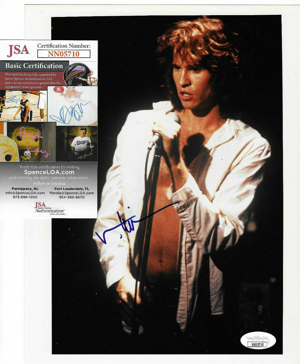 Val Kilmer Signed 8x10 Photo Poster painting Autographed, The Doors as Jim Morrison, JSA COA