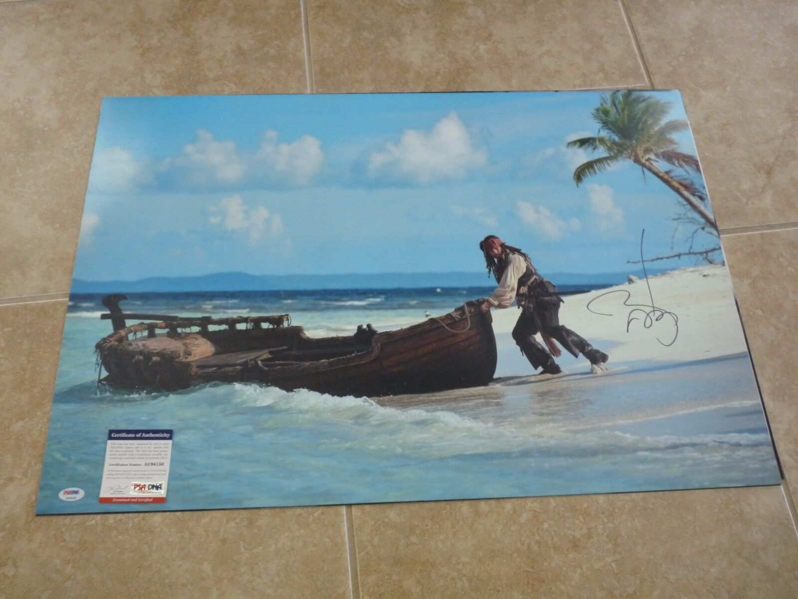 Johnny Depp Pirates MUSEUM PIECE Signed Autographed 20x30 Photo Poster painting PSA Certified #2