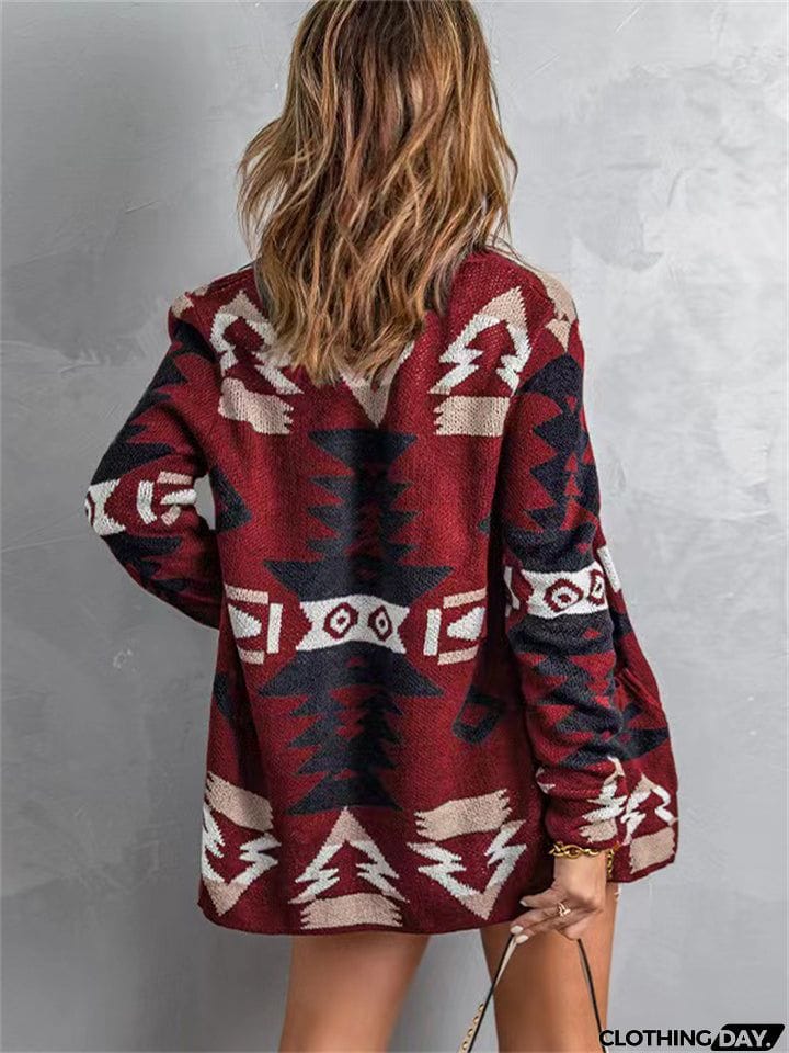 Street Style Halloween Extra Loose Knitted Cardigan Sweater for Autumn Winter