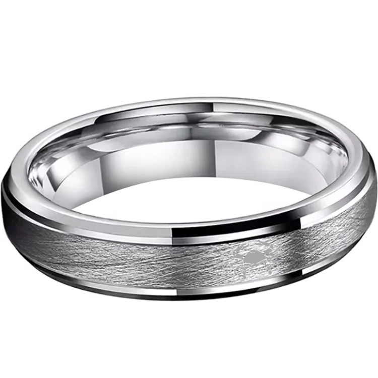 Sliver Cancer Couples Dome Tungsten Carbide Rings Open Steps Tungsten Wedding Bands 4MM 6MM 8MM Width
