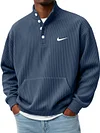 Men's Casual Versatile Stand Collar Sweatshirt With Large Pockets