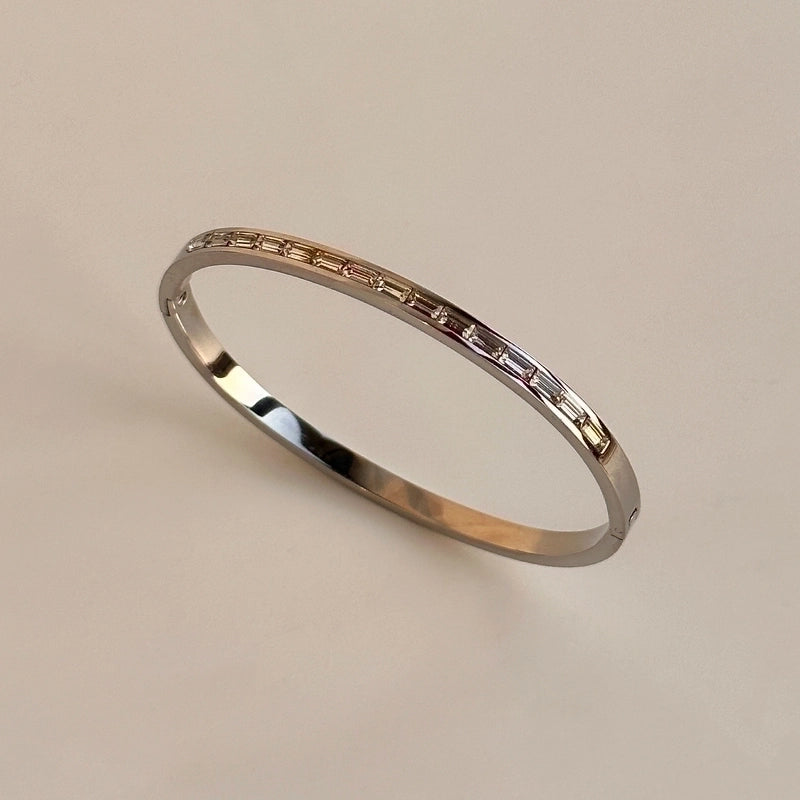 IG Style Geometric 304 Stainless Steel 18K Gold Plated Rhinestones Bracelets In Bulk