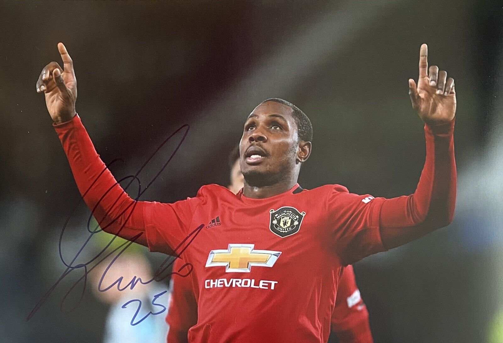 Odion Ighalo Genuine Hand Signed 12x8 Manchester United Photo Poster painting