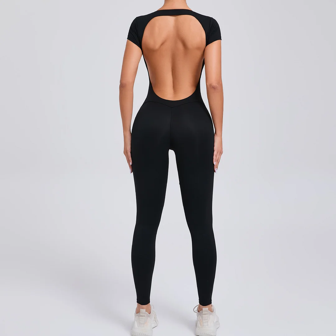 Woherb Woherb Fast Dry Yoga One Yoga Clothing Short Sleeves Back Hip Sports Fitness Clothing 89071-Outfit Ideas