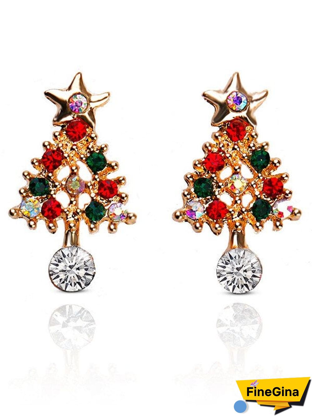 Diamond Tree Stud Earrings