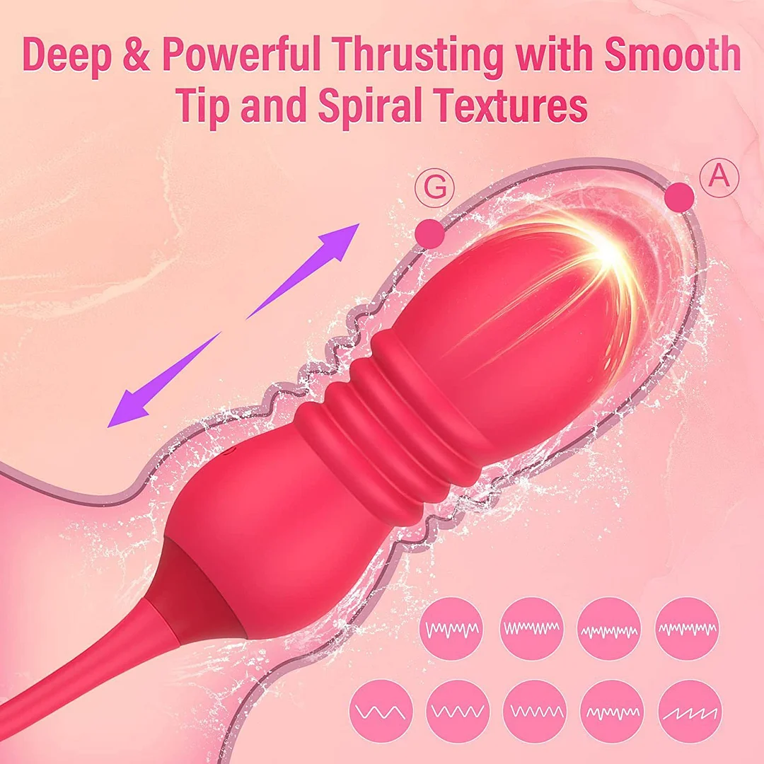 Vavdon -Rose remote control tongue licking vibration telescopic jumping  Sex toy realistic BF-039B