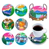 6Pcs Diamond Painting Anti Slip Coasters with Holder DIY for Tabletop Protection
