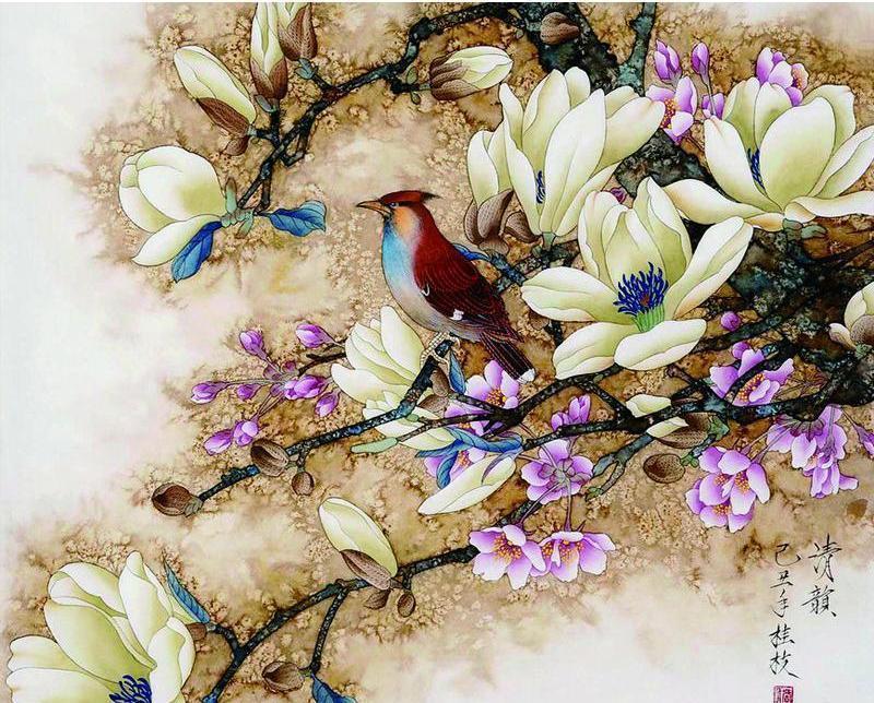 

Flowers and the Bird – Paint By Numbers - 40*50CM, 501 Original