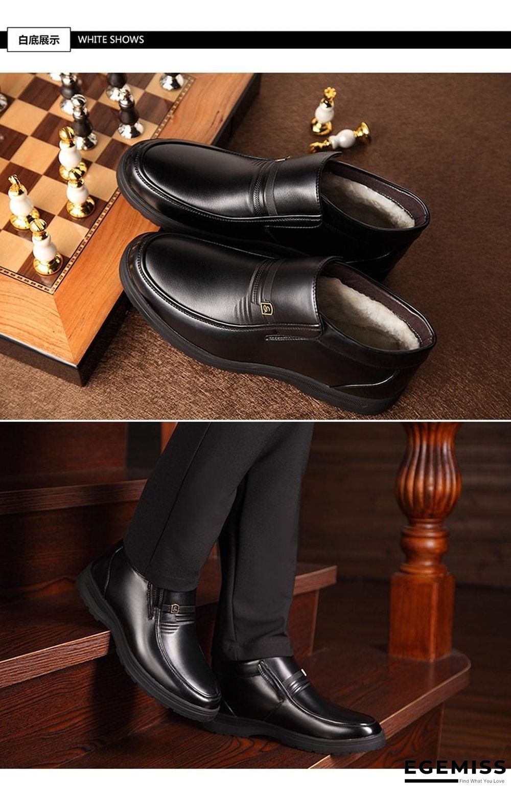 Man Winter Boots Quality Soft Leather Father Shoes Brands White Wool Inner Boots Man Snow Leather Boots | EGEMISS