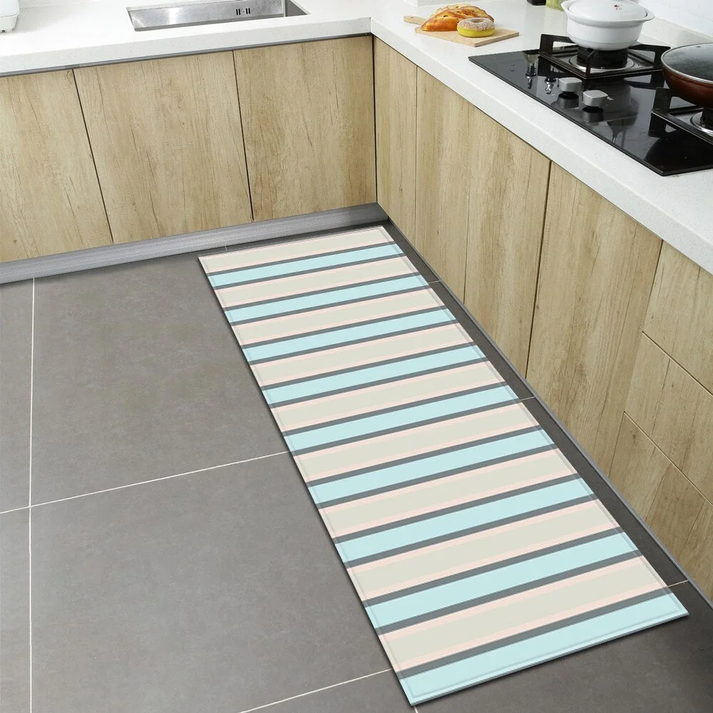 Wood Grain Kitchen Rugs Home Entrance Doormat Bedroom Living Room Decoration Carpet Hallway Balcony Bathroom Anti-Slip Floor Mat