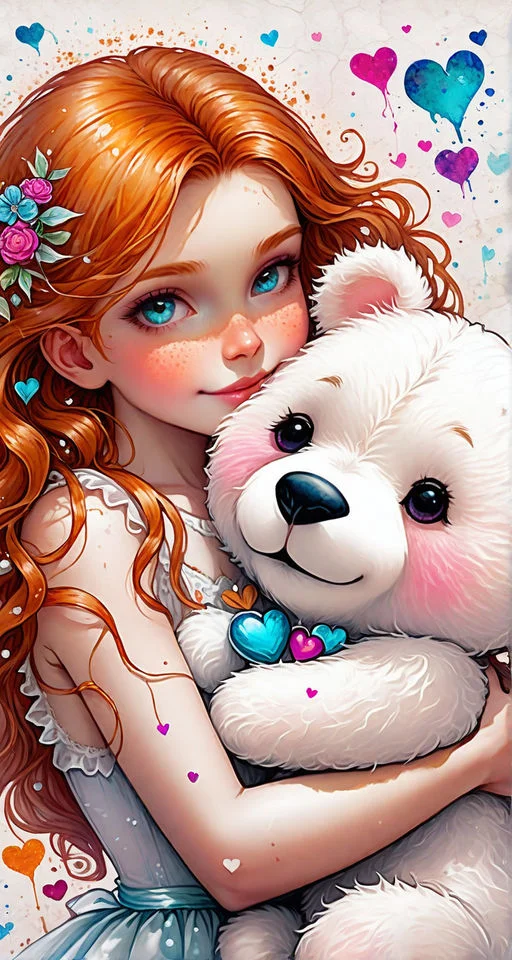 Cartoon Little Girl And Animals 40*75CM (Canvas) Diamond Painting gbfke