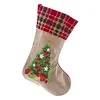 14 Inch Large DIY Linen Diamond Painting Xmas Stocking Hanging Gift Candy Bag Kits(20x35cm)