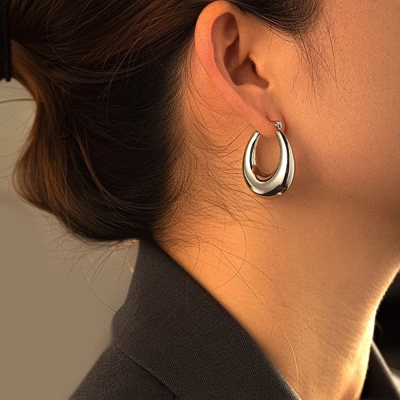 1 Pair Casual Classic Style C Shape U Shape Irregular Plating 304 Stainless Steel Earrings Ear Studs
