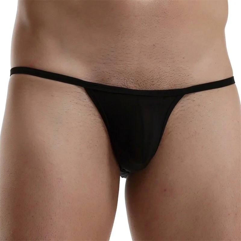 Aonga  Men's  Lingerie Penis Bag Mini Underwear Ultra-Thin Transparent Panties Bikini Briefs  G-string Suspenders