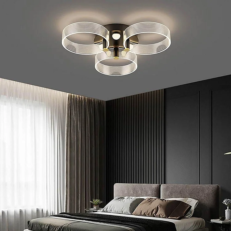 Circles Modernist LED Flush Mount Ceiling Light for Living Room - Appledas