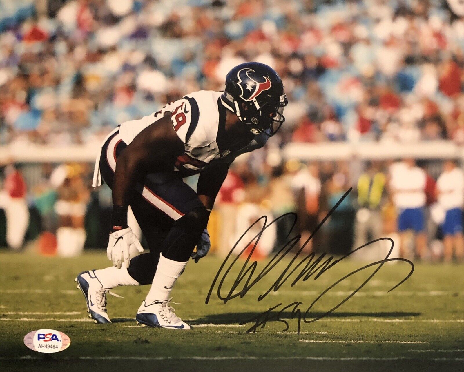 Whitney Mercilus Signed Autographed Houston Texans 8x10 Photo Poster painting Psa/Dna