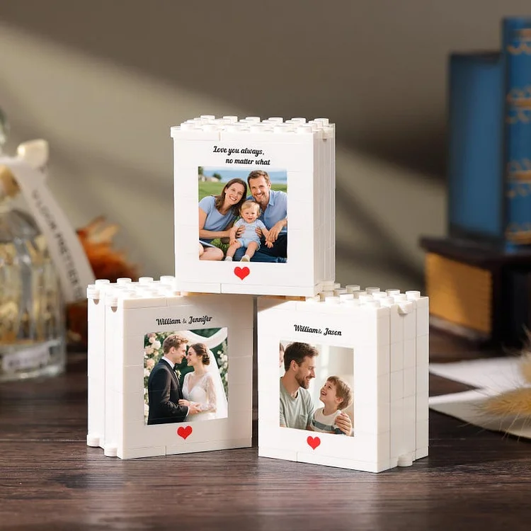 Personalised Folding Brick Photo Block Gift Mini Photo Album Keepsake, Wedding Gift, Fathers Day Gift for Dad,Anniversary Gifts Unique Gift
