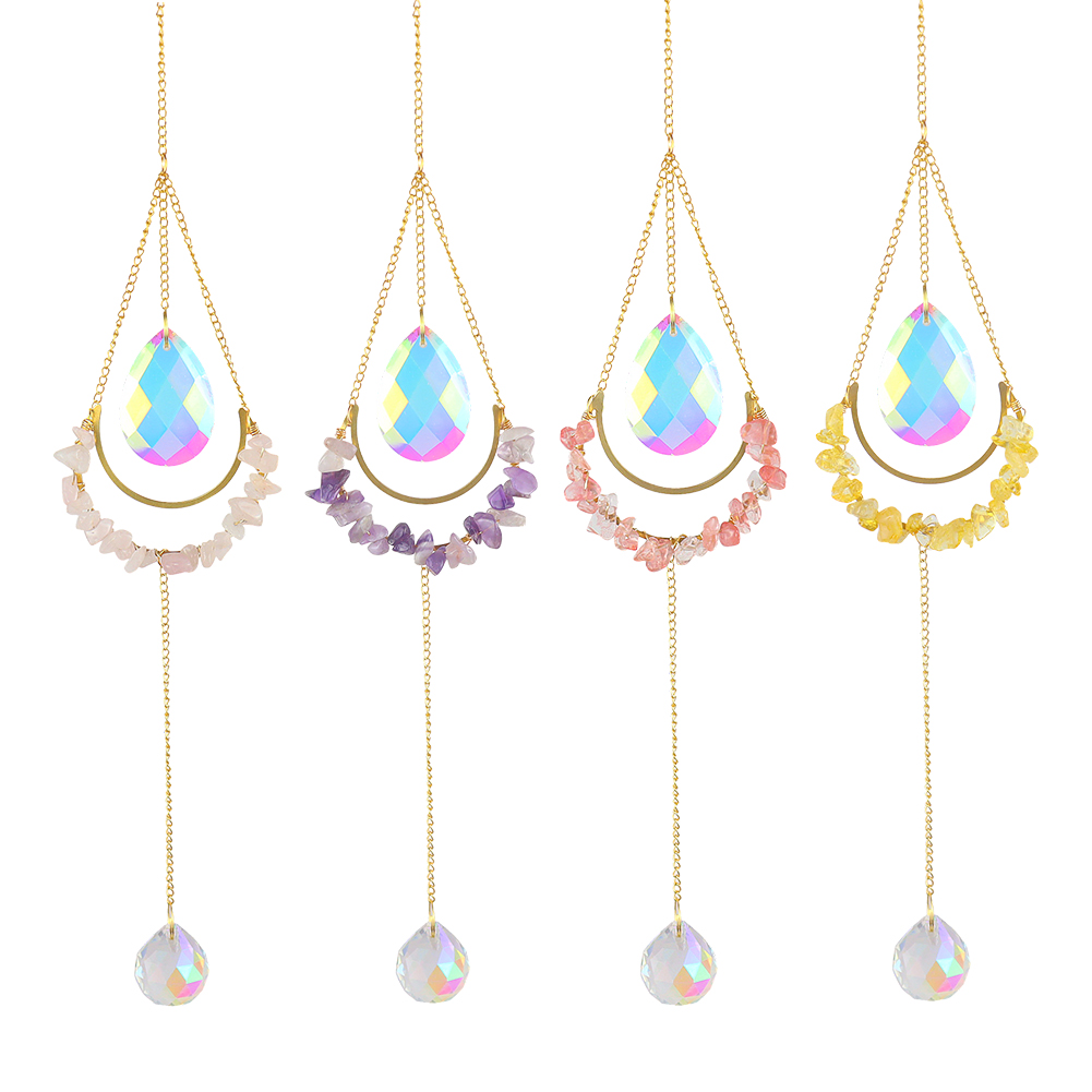 

Crystal Sun Light Trapping Wind Chime Hanging Jewelry Home Prisms Pendants, Pink, 501 Original