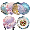 4Pcs Diamond Painting Table Mat with Holder for Dining Table(Seashell Starfish8)