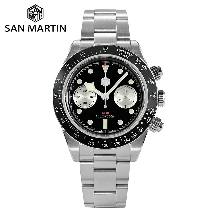 San Martin Panda BB Chronograph Retro Men Watch