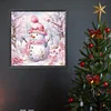 Winter Pink Snowman-Full Round Diamond Painting 30*30CM