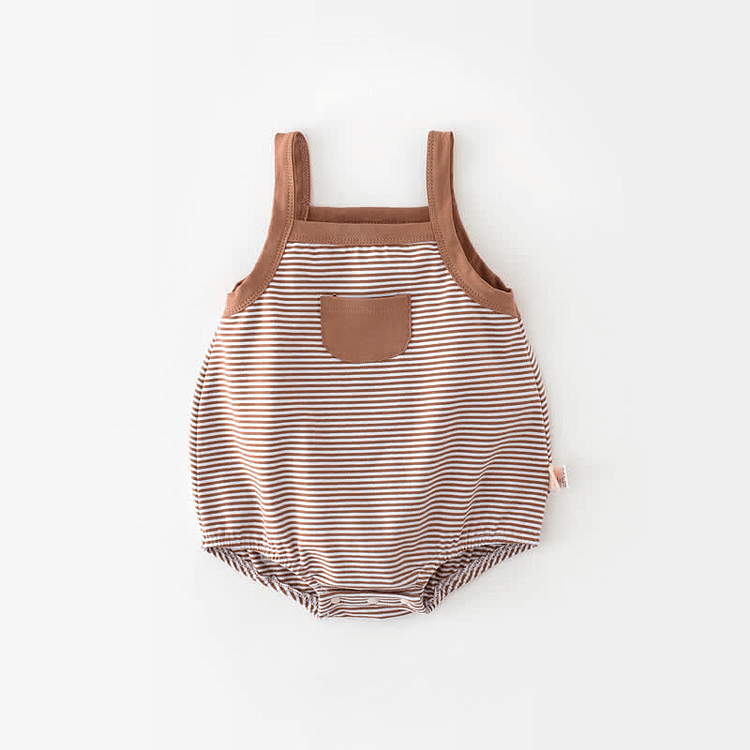 Baby Simple Striped Strap Bodysuit