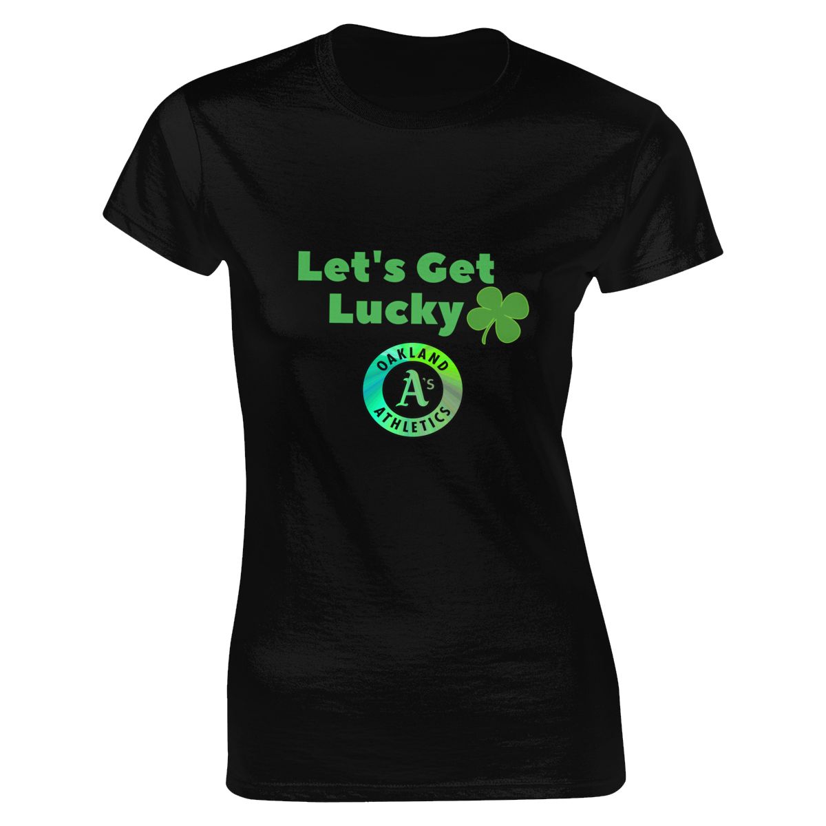 Oakland Athletics Get Lucky Clover St. Patrick's Day Women's Soft Cotton T-Shirt