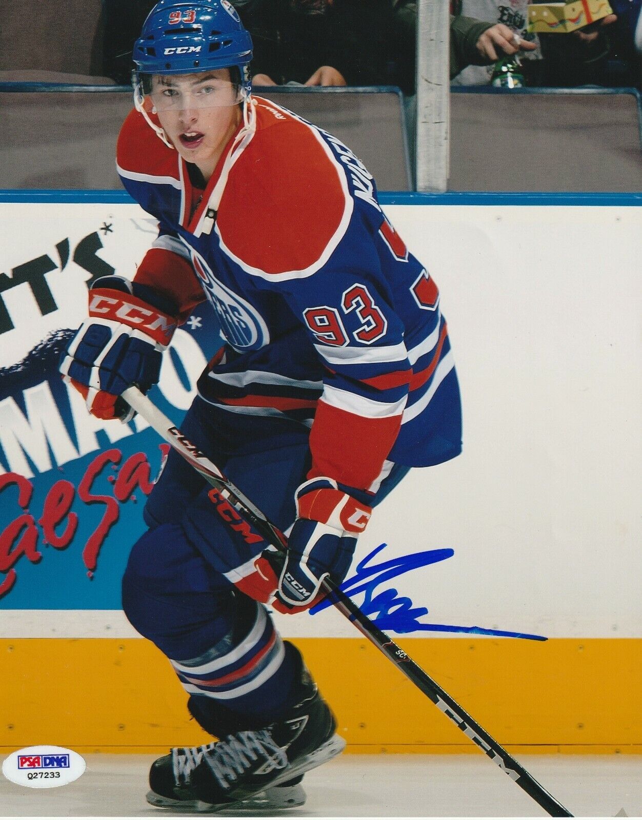 RYAN NUGENT-HOPKINS Signed Edmonton OILERS 8x10 Photo Poster painting w/ PSA COA