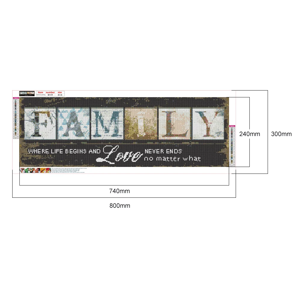 Diamond Painting - Full Square Drill - Family(80*30cm)