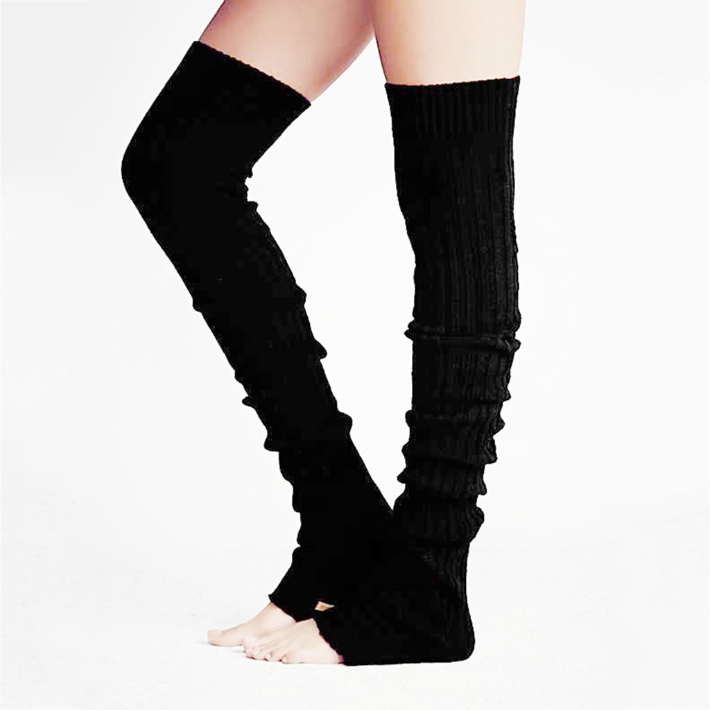 Long over knee knitted pile socks