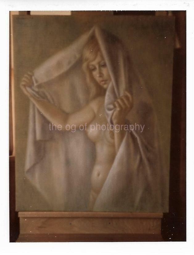 1960s 1970s ORIGINAL FOUND Photo Poster paintingGRAPH OF A PAINTING Young Woman VINTAGE 04 42 E